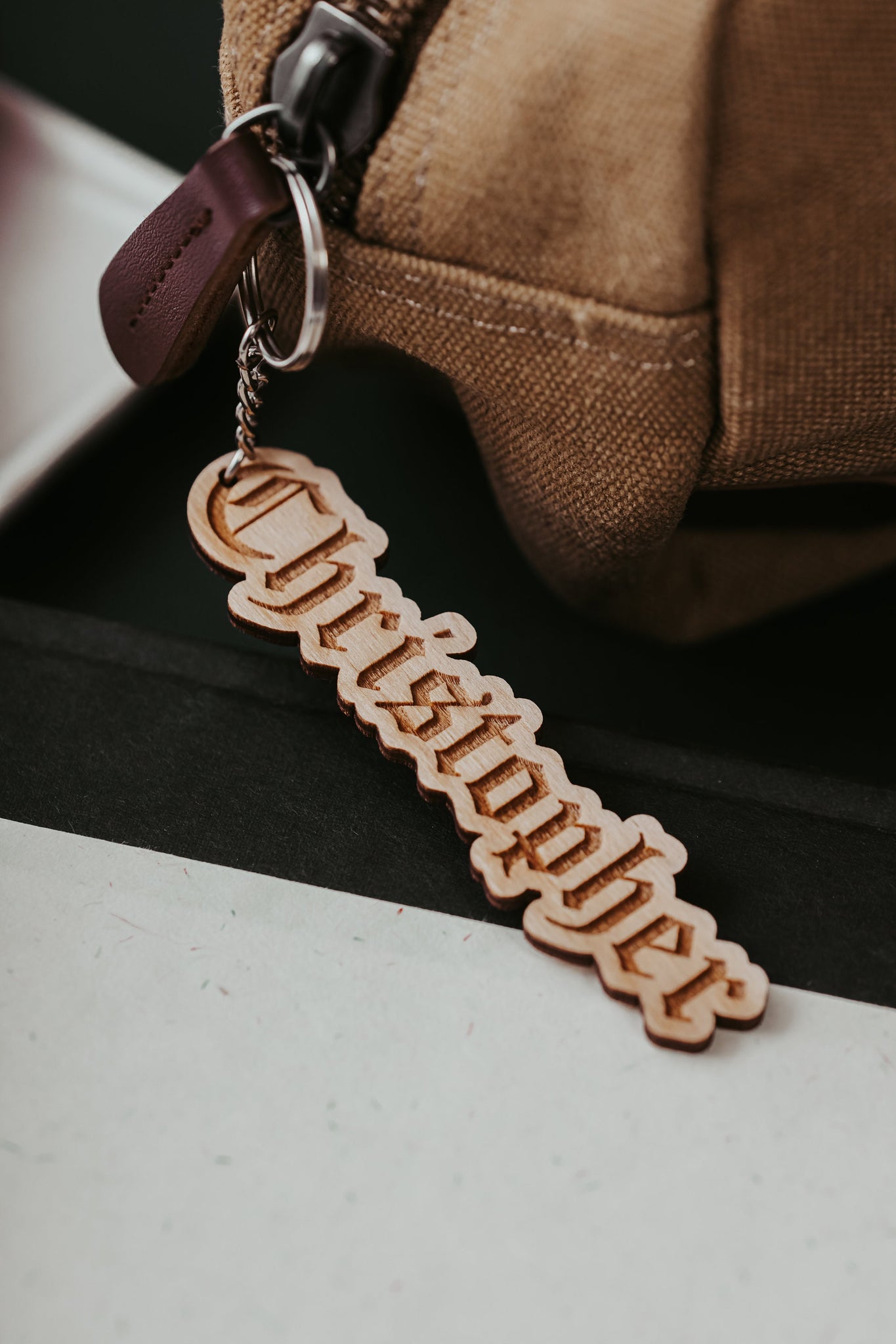 Custom Wooden Name Keychain Backpack Tag Kids Gift For Her, Personalized Last Name Aesthetic Diaper Bag Car Accessories Gift for Teen Driver